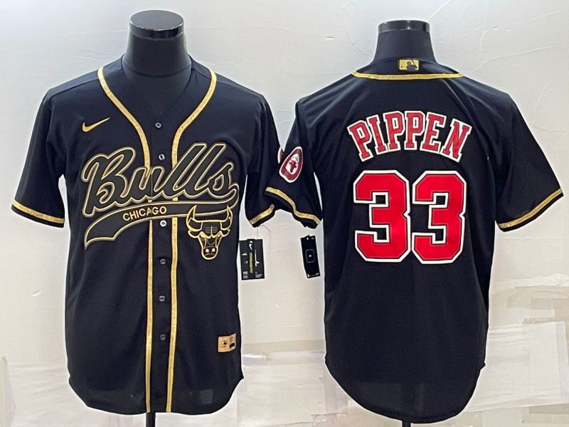 Men Chicago Bulls #33 Pippen Black 2022 Nike Co branded NBA Jerseys
